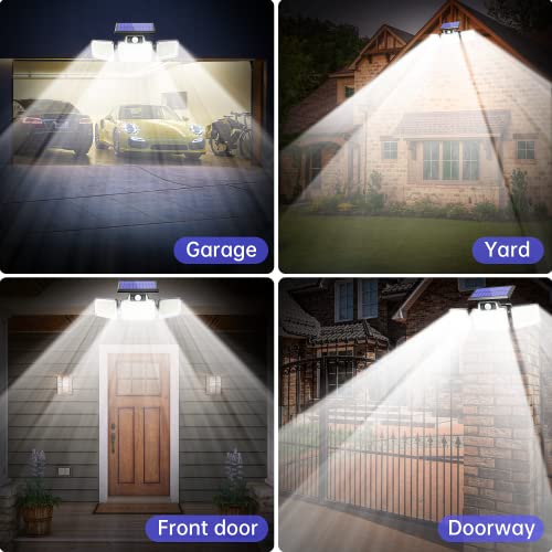 BAILABA Solar Outdoor Lights with Motion Sensor, 280 LED Solar Lights Outdoor Waterproof with Remote Control, IP65 Waterproof Solar Lights with 3 Modes for Outside Garden (2 Packs)