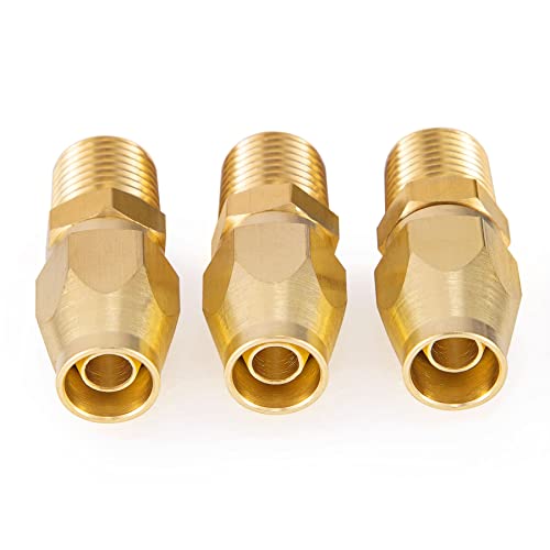 Breezliy Premium Solid Brass 2PCS Reusable Replacement Fitting For 1/4-Inch ID Hose,1/4-Inch NPT Rigid
