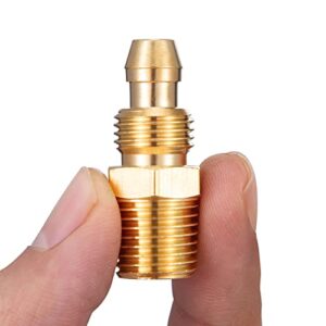 Breezliy Premium Solid Brass 2PCS Reusable Replacement Fitting For 1/4-Inch ID Hose,1/4-Inch NPT Rigid