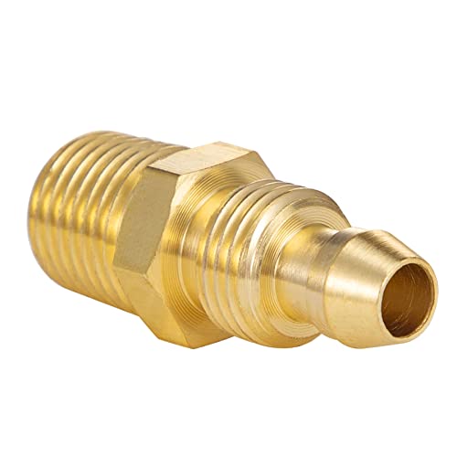 Breezliy Premium Solid Brass 2PCS Reusable Replacement Fitting For 1/4-Inch ID Hose,1/4-Inch NPT Rigid