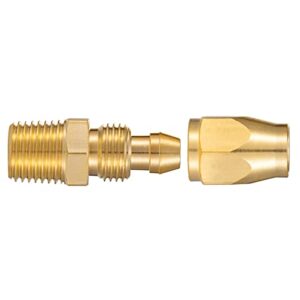 Breezliy Premium Solid Brass 2PCS Reusable Replacement Fitting For 1/4-Inch ID Hose,1/4-Inch NPT Rigid