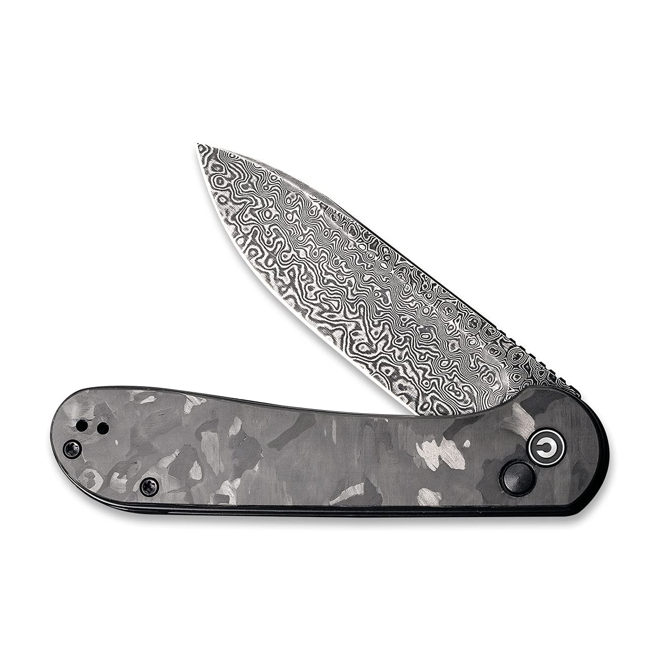 CIVIVI Odium Damascus Blade Bundled Button Lock Elementum, Great EDC Knife Companion