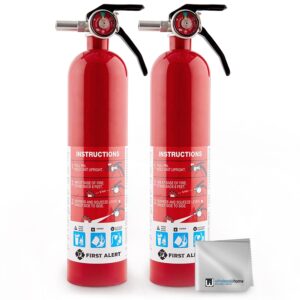 brk brands, inc first alert fe1a10gr195 home1 rechargeable standard home fire extinguisher ul rated 1-a:10-b:c pack of 2 includes wholesalehome cleaning cloth.