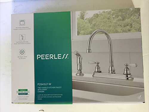 Peerless Two Handle Deck Mount Kitchen Faucet in Chrome| 360 Degree spout Swivel| Ceramic disc