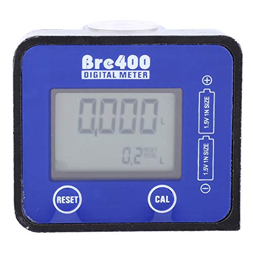 HURRISE Flow Water Sensor Meter, 1/2" Flow Meter Oil Flow Meter Counter Gauge LCD Display 1% High Accuracy for Gasoline Blue