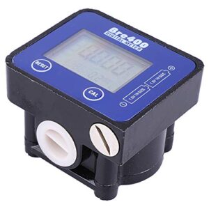 HURRISE Flow Water Sensor Meter, 1/2" Flow Meter Oil Flow Meter Counter Gauge LCD Display 1% High Accuracy for Gasoline Blue