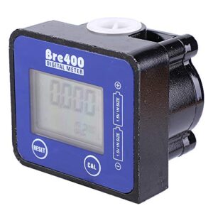 HURRISE Flow Water Sensor Meter, 1/2" Flow Meter Oil Flow Meter Counter Gauge LCD Display 1% High Accuracy for Gasoline Blue