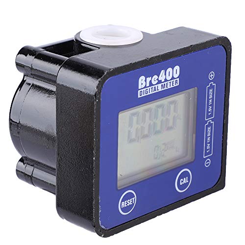 HURRISE Flow Water Sensor Meter, 1/2" Flow Meter Oil Flow Meter Counter Gauge LCD Display 1% High Accuracy for Gasoline Blue