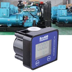 HURRISE Flow Water Sensor Meter, 1/2" Flow Meter Oil Flow Meter Counter Gauge LCD Display 1% High Accuracy for Gasoline Blue