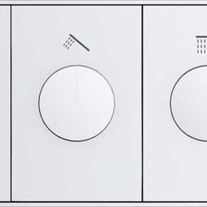 KOHLER 26347-9-CP Anthem Digital Thermostatic Valve Control Panel, Three-Outlet, Recessed Push Buttons, Polished Chrome