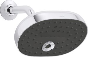 kohler 26290-cp statement multi-function showerhead, wall-mount, 3 spray settings, 2.5 gpm, polished chrome