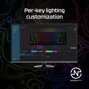 HyperX Alloy Origins 60 - Mechanical Gaming Keyboard - Ultra Compact 60% Form Factor - Tactile Aqua Switch - Double Shot PBT Keycaps - RGB LED Backlit - NGENUITY Software Compatible,Black