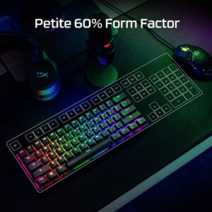 HyperX Alloy Origins 60 - Mechanical Gaming Keyboard - Ultra Compact 60% Form Factor - Tactile Aqua Switch - Double Shot PBT Keycaps - RGB LED Backlit - NGENUITY Software Compatible,Black