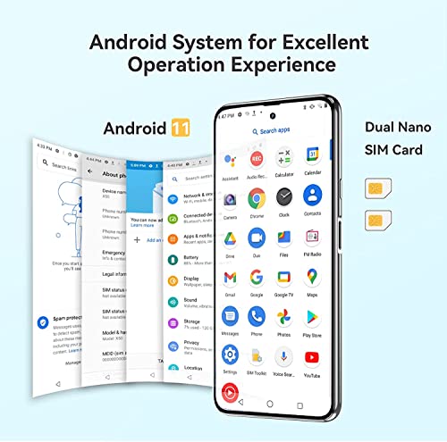 CUBOT Unlocked Android Smartphone, X50 Smartphone Unlocked, 6.67” FHD+ Screen Unlocked Cell Phone Android 11, 8GB + 128GB, 64MP+32MP Camera, 4G Dual SIM Unlocked Phones, 4500mAh Battery, US Version