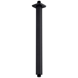 anpean 16 inch square ceiling mounted shower arm and flange, matte black