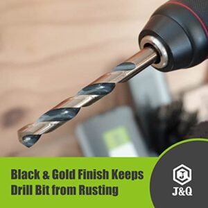 J&Q 21 PCS M2 HSS Jobber Drill Bit Set, Heavy Duty Drill Bits Set for Metal with Black and Gold, Wood and Plastic (1/16",3/8"x1/64”)