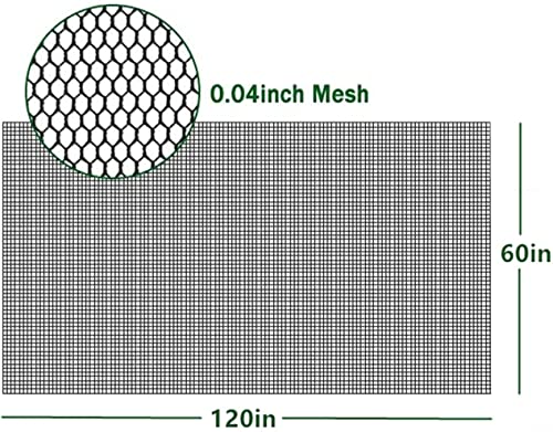 SJHmoo Mosquito Net Cloth Fabric, DIY Insect Pest Barrier Mesh Nets for Porch/Outdoor/Bed/Wedding, Black 60x120in