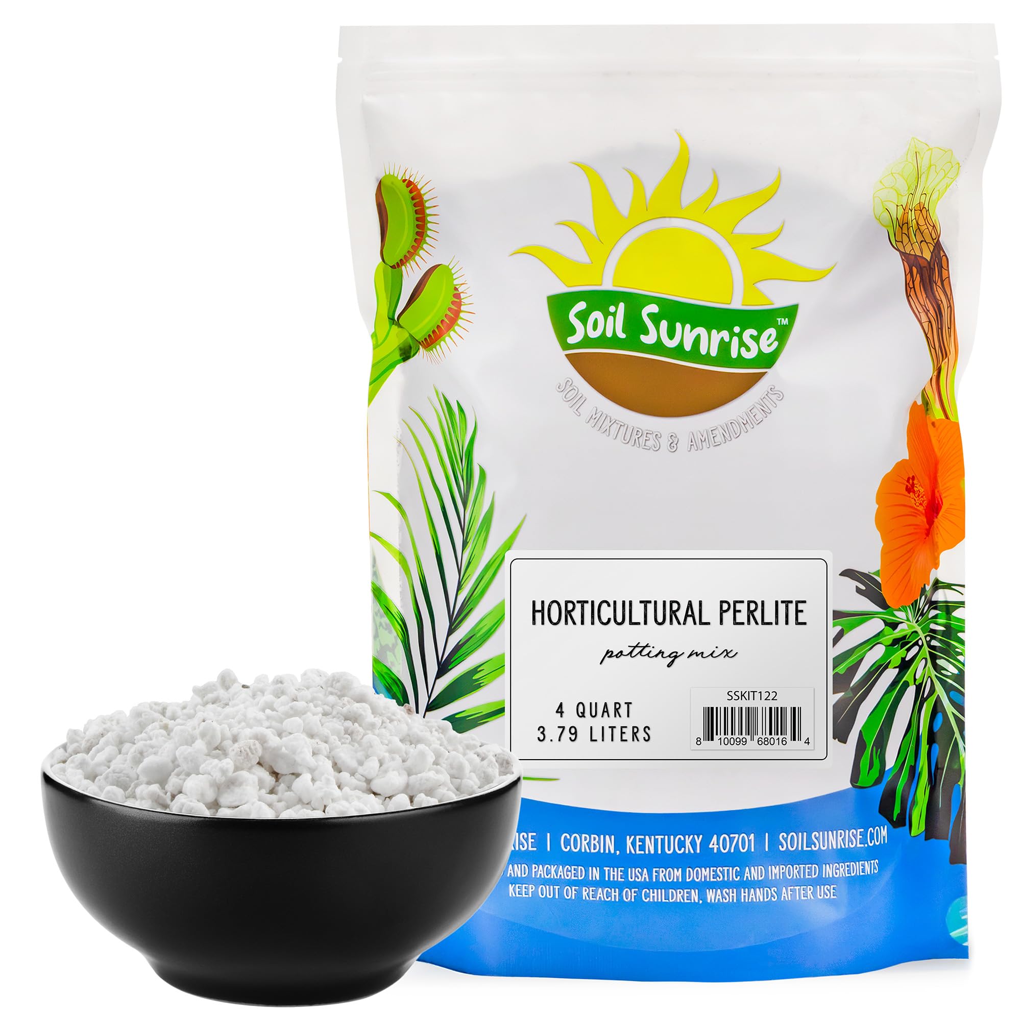 Horticultural Perlite Soil Additive (4 Quarts); for Enhanced Potting Mix Drainage and Growth