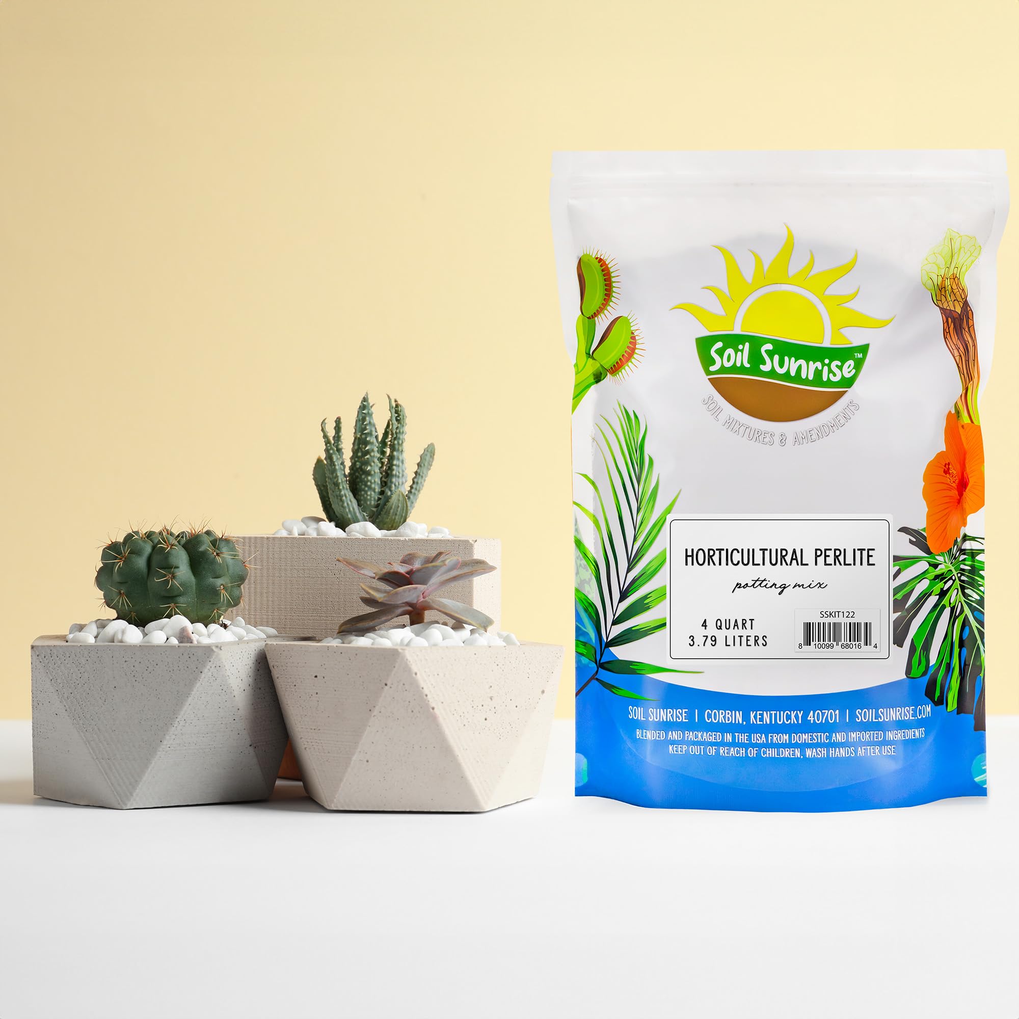 Horticultural Perlite Soil Additive (4 Quarts); for Enhanced Potting Mix Drainage and Growth