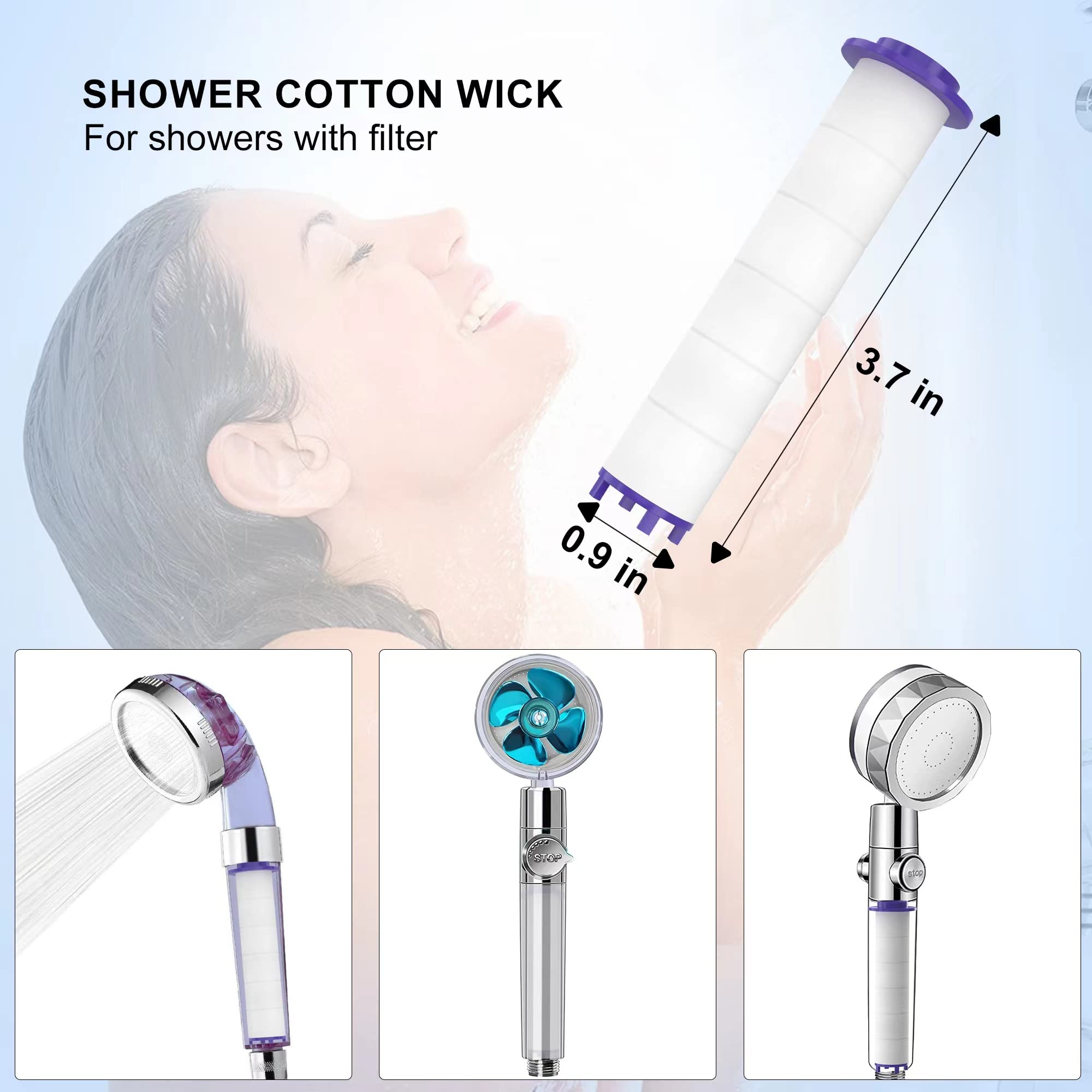 12 Pieces Hydro Jet Shower Head Filter, High Pressure Handheld Vortex Turbo Fan Shower Heads Filter