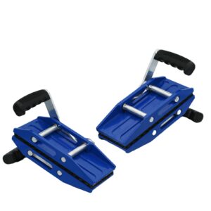 TIEKJOT 2 Pack Granite Carrying Clamps Double Handed Stone Carry Clamp Heavy Duty with Rubber-lined（0-2.36in) 660lbs Lifting Tools Panel Carriers for Glass Quartz Slabs Mable