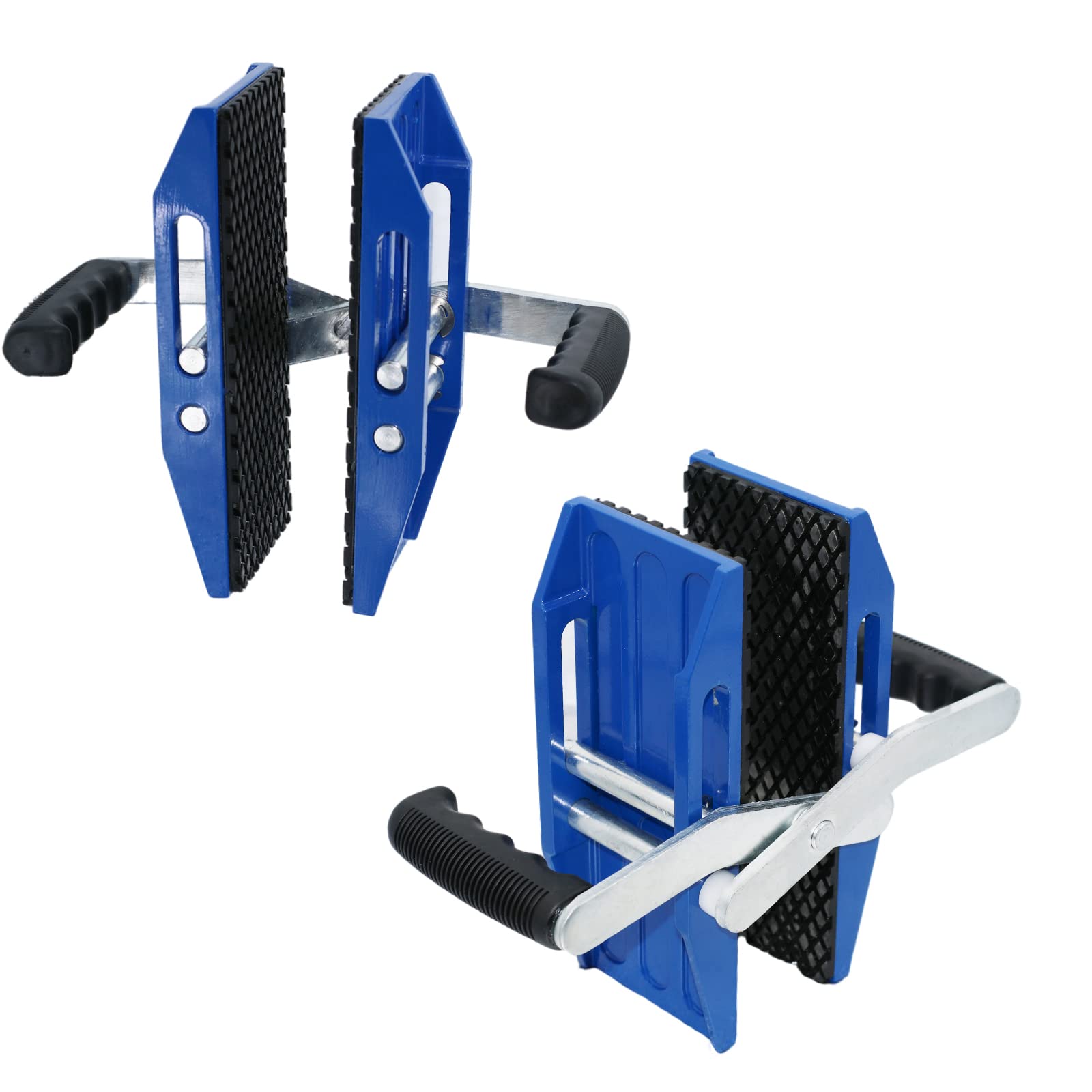 TIEKJOT 2 Pack Granite Carrying Clamps Double Handed Stone Carry Clamp Heavy Duty with Rubber-lined（0-2.36in) 660lbs Lifting Tools Panel Carriers for Glass Quartz Slabs Mable