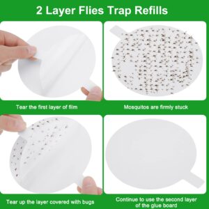 24 Pcs 2 Layers Refill Glue Boards 4.3 Inches Fly Glue Boards Mosquito Trap Glue Board Sticky Refillable Glue Board, Suitable for Most Mosquito Lamps