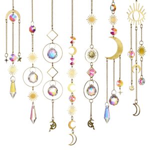 sun catchers hanging crystals 7 pieces suncatcher with chain pendant ornament crystal balls for window home garden decor