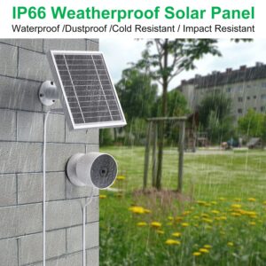 UYODM 3.5W Solar Panel Compatible with Google Nest Cam Outdoor or Indoor, Battery - IP67 Weatherproof Power Your Nest Camera INOUTCAMW 1080p Indoor/Outdoor continuously- Silver