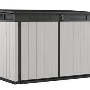 Keter Premier Jumbo 6.2 x 4.3 ft. Outdoor Resin Horizontal Storage Shed for Outdoor Yard and Garbage Bin Storage