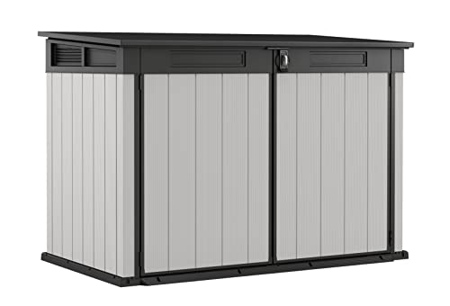 Keter Premier Jumbo 6.2 x 4.3 ft. Outdoor Resin Horizontal Storage Shed for Outdoor Yard and Garbage Bin Storage