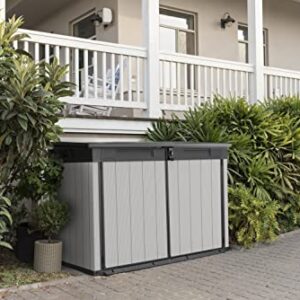 Keter Premier Jumbo 6.2 x 4.3 ft. Outdoor Resin Horizontal Storage Shed for Outdoor Yard and Garbage Bin Storage