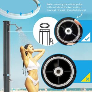 Outsunny 7ft Outdoor Solar Heated Shower with 360 Rotating Shower Head, Foot Shower Faucet, Temperature and Pressure Adjustable, Holds 9.2 Gallons for Backyard Pool