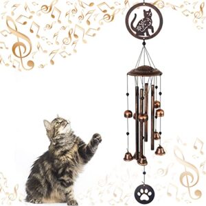 cat wind chimes, 36.6 inch pet memorial windchimes outdoors, pet memorial gifts for family and friends who love or have lost them, also unique garden decor(cat)