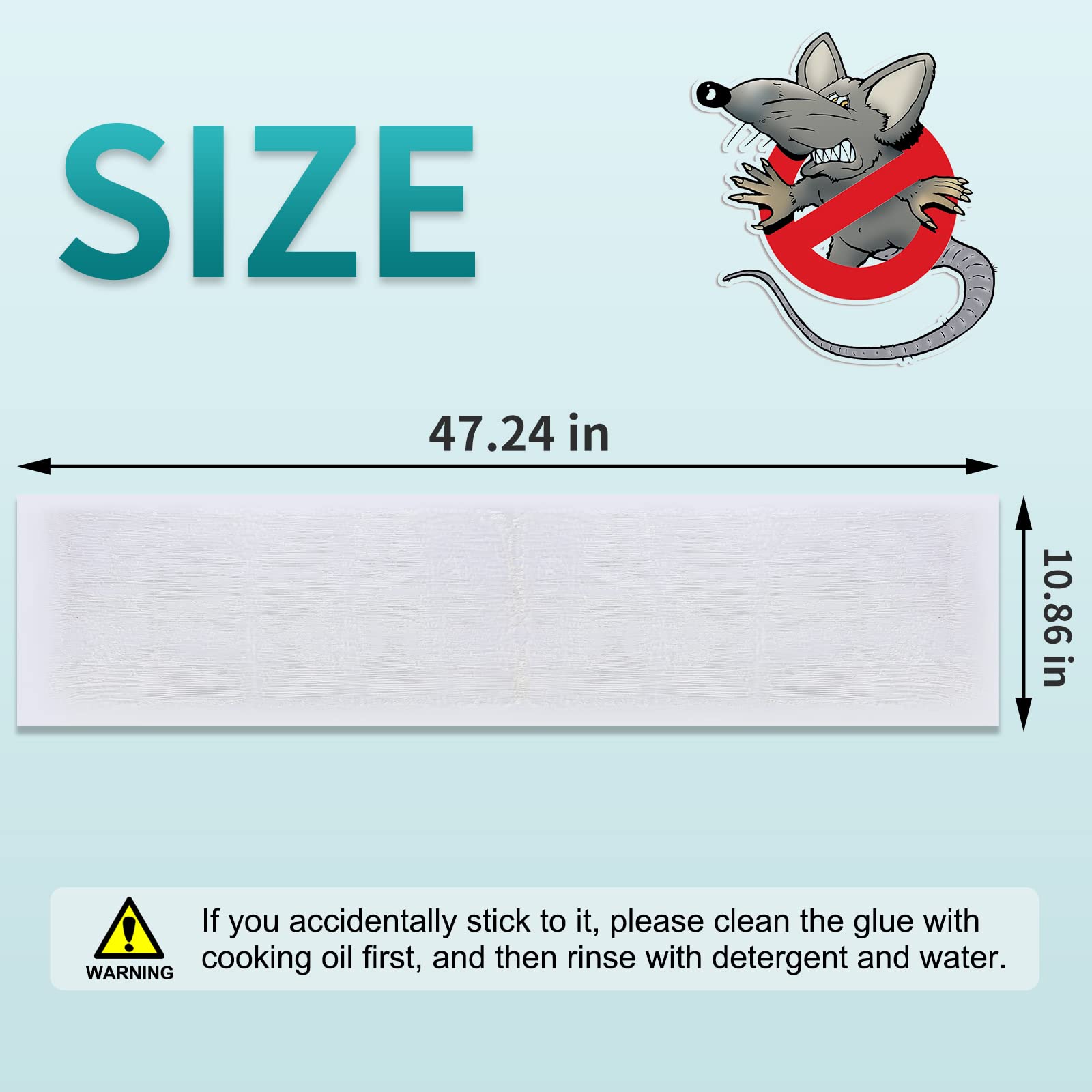 Sticky Mouse Traps Extra Large,Clear Mouse Glue Trap Sticky Traps That Work for Mice and Rats Roaches,47.2x11Inch Heavy Duty Rat Traps Indoor Mouse Sticky Pads with a Peanut Butter Scent(5 Pack)