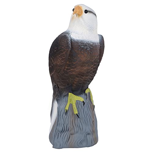 Hausse Bird Scarecrow Fake Horned Hawk Decoy, Bald Eagle Bird Repellent Garden Protectors, Falcon Scare Birds Away Deterrent Scarecrow for Garden Yard Outdoor