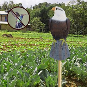 Hausse Bird Scarecrow Fake Horned Hawk Decoy, Bald Eagle Bird Repellent Garden Protectors, Falcon Scare Birds Away Deterrent Scarecrow for Garden Yard Outdoor