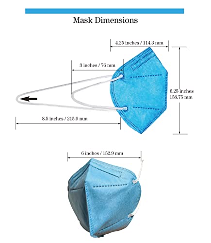 ProStar Respirator Face Mask, Fold-Style with Ear Loops, Made in USA, 20pcs, 4-Layer ≥ 95% Filter Efficiency, Blue Mask