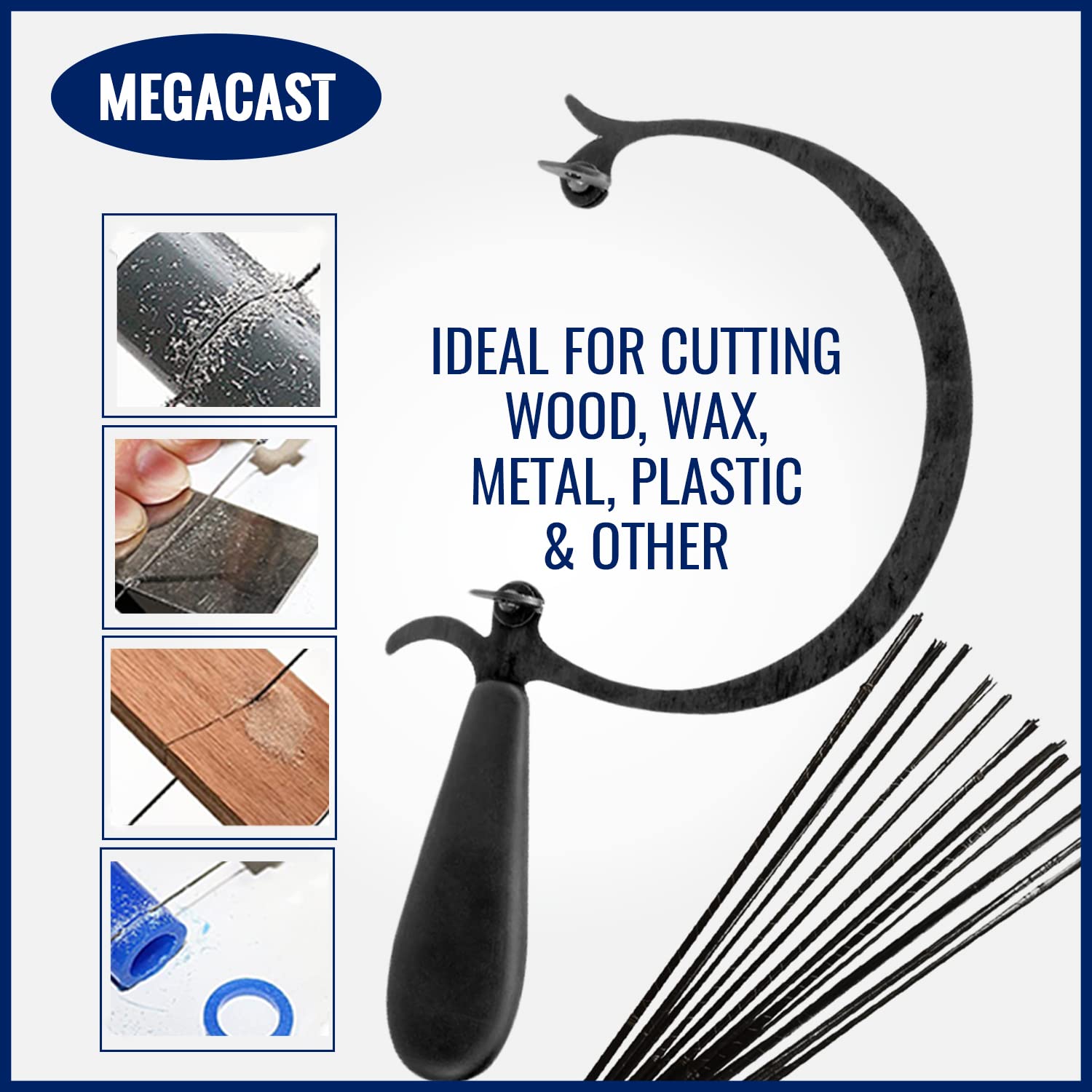 Megacast CURVED JEWELERS SAW FRAME with 144 ASSORTED JEWELERS SAW BLADES