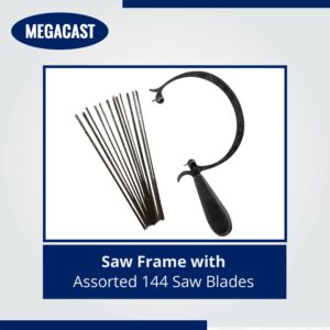 Megacast CURVED JEWELERS SAW FRAME with 144 ASSORTED JEWELERS SAW BLADES