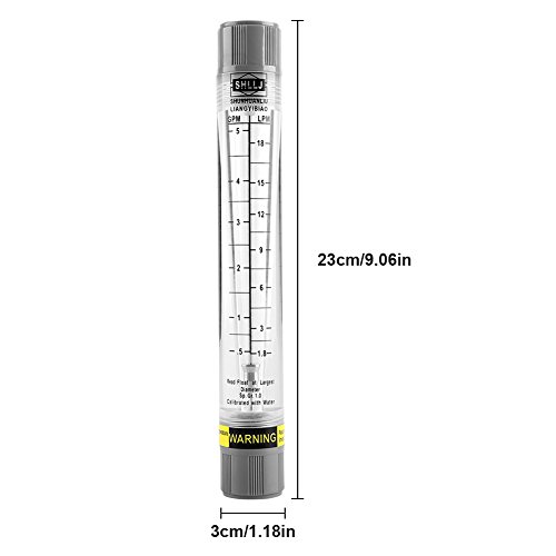 Plastic Tube Water Flow Meter Liquid Rotameter 0.5‑5 GPM / 1.8‑18 LPM Widely Used for Water Industrial