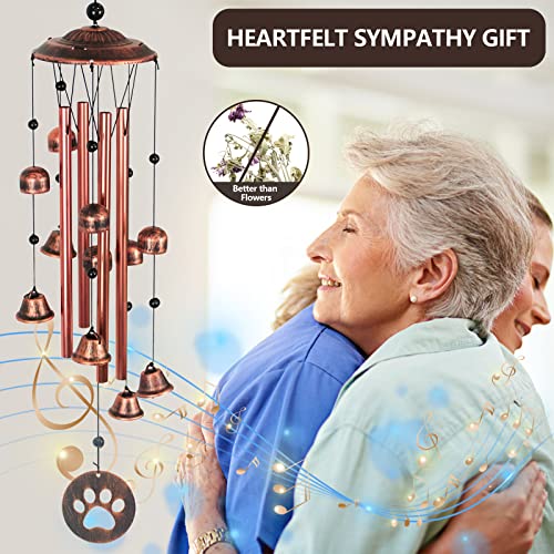 Iwaiting Outdoor Cat Wind Chimes for Outside with Relaxing Rich Sound, Memorial Windchimes Gifts for Mom,Great Gift for Your Own Patio, Porch, Garden, and Backyard.