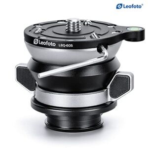 Leofoto LBQ-60S 60mm Leveling Base Half Ball Quick Adjust Leveler Head for Mr Q Ideal for LQ-324C & LQ-365C