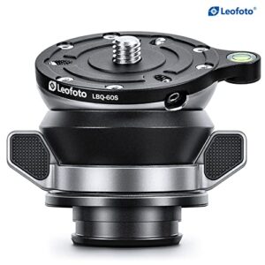 Leofoto LBQ-60S 60mm Leveling Base Half Ball Quick Adjust Leveler Head for Mr Q Ideal for LQ-324C & LQ-365C