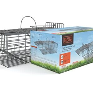 BLACK+DECKER Rat Trap- Rat Traps Indoor & Outdoor- Humane Mouse Trap Cage- Live Animal Trap for Squirrels Chipmunks and Other Small Rodents- Catch and Release No Kill Mouse Traps