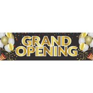 grand opening banner, new store grand opening sign and rope, oxford cloth grand opening party supplies, large advertising opening backdrop decor for shop garden outdoor ceremony (classic style)