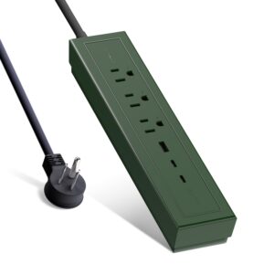 innfact 73w usb power strip all in one gan fast charging station with 3 usb ports(2 type-c 1 type-a) 3 ac outlets 6ft extension cord flat plug for iphone, galaxy, macbook, laptop, switch, etc (green)