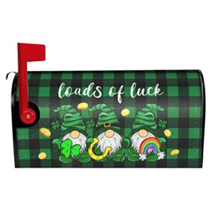 st patricks day gnomes mailbox covers magnetic waterproof post box cover wraps post letter box cover garden decor standard size 18" x 21"in