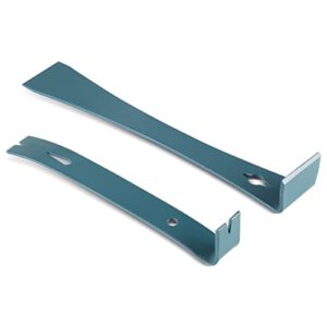 sn-knife 2pc 7-1/4" & 9-1/4 flat pry bar, teardrop nail puller,high-carbon steel,gray