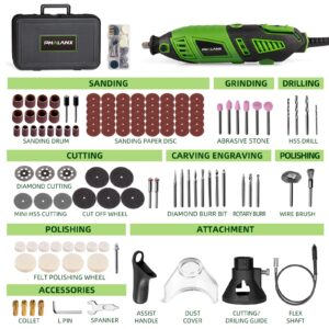 180W Rotary Tool Kit, 1.5-Amp PHALANX 6 Variable Speed with Flex Shaft, 8000-32000RPM Multi-Tool& 139pcs Accessories Kit, Power Multiuse Set Prefect for Crafting Projects and DIY Creations…